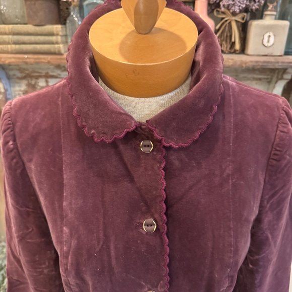 VINTAGE HARRODS BLAZER | TAILORED | VELVET | SCALLOP DETAIL | PETER PAN COLLAR - Picture 7 of 11